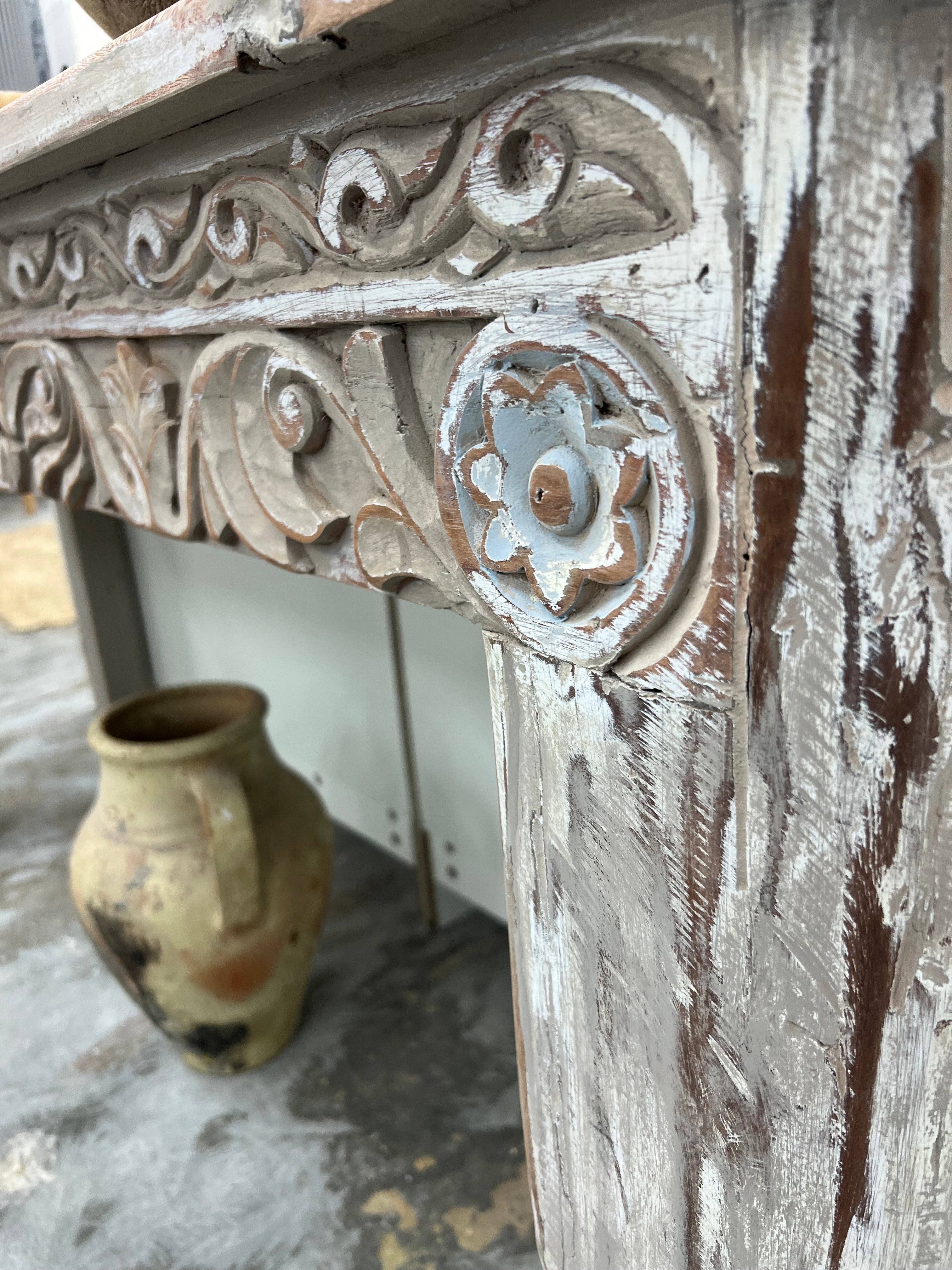 Wood Console  ~ Vintage  ~ Teak timber