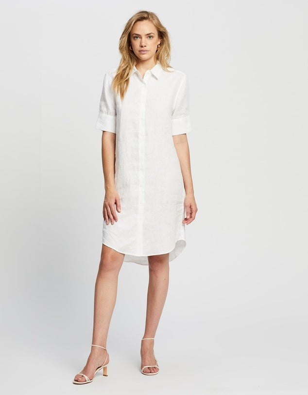 Hettie Shirt Dress - White