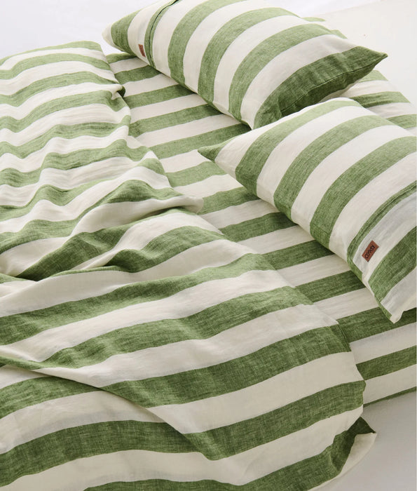 Moss Stripe Linen 2PK Pillow Cases // Moss Stripe  ~ Kip & Co. ~