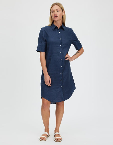 Hettie Shirt Dress - French Navy