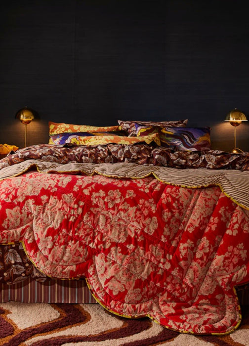 Hazel Scalloped Velvet Bedcover ~ Sage x Clare