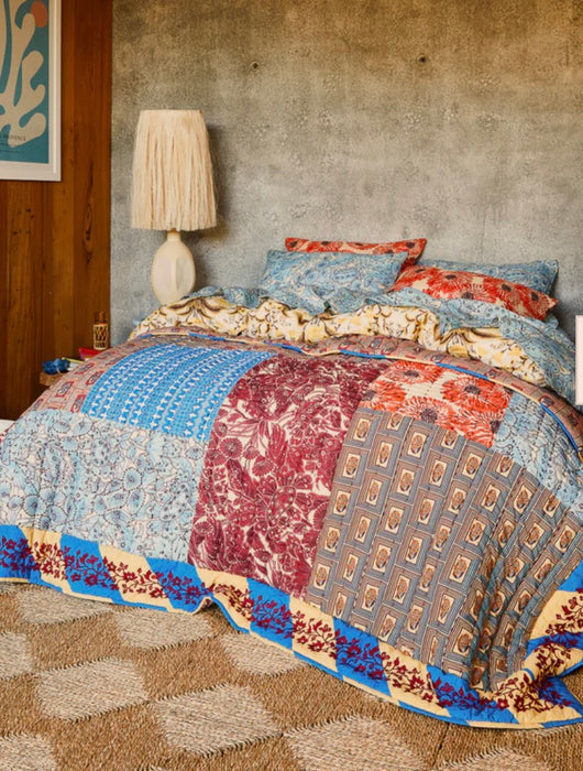Clarice Patchwork Bedcover ~ Sage x Clare
