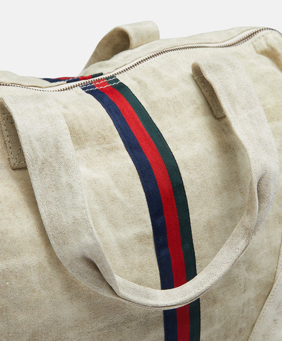 Escapee Canvas Overnight Bag | Upcycled | Natural ~ Pony Rider ~