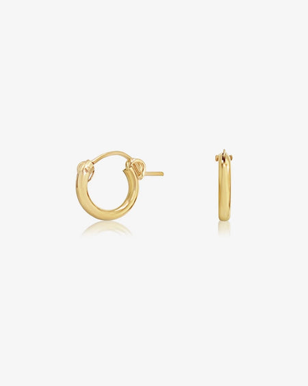 THICK HOOP EARRINGS - 14K YELLOW GOLD FILL ~ 12mm