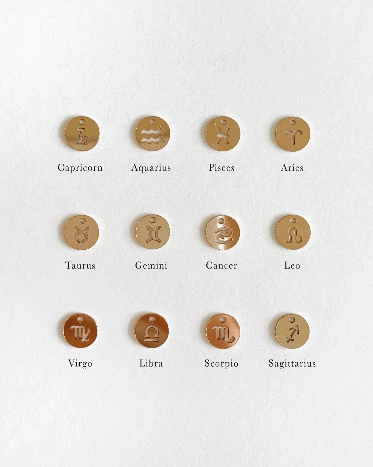 ZODIAC HOOP EARRINGS - PISCES YG