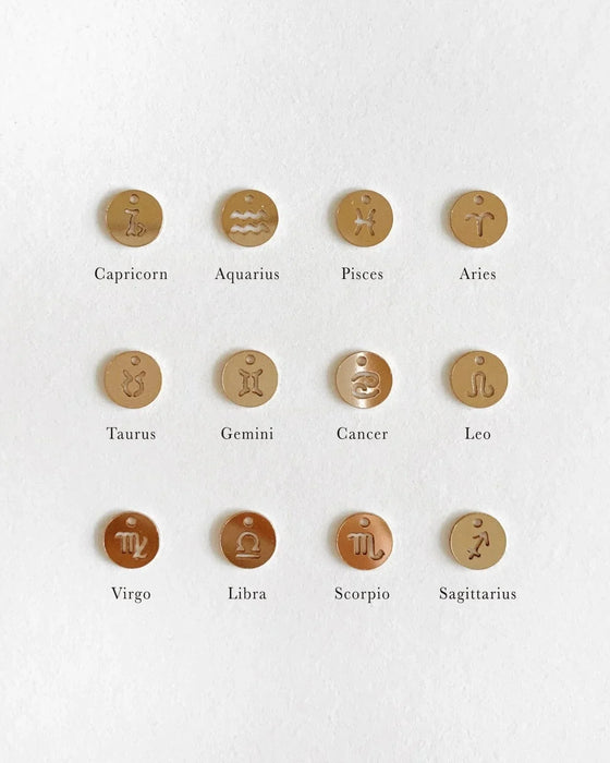 ZODIAC HOOP EARRINGS - PISCES YG