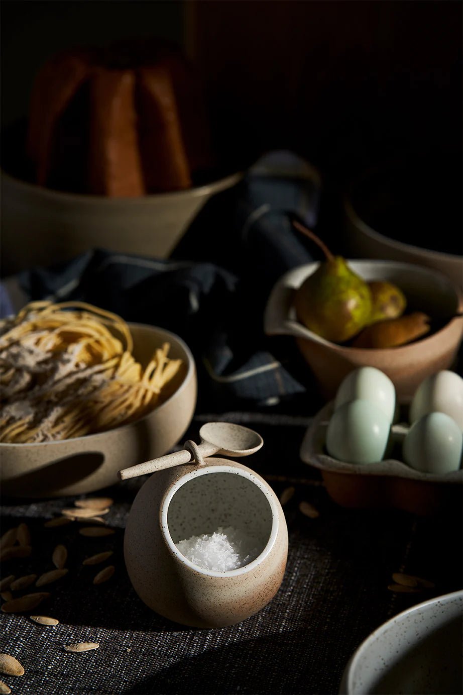 GRANITE SALT PIG & SPOON  // GARDEN TO TABLE ~ Robert Gordon ~