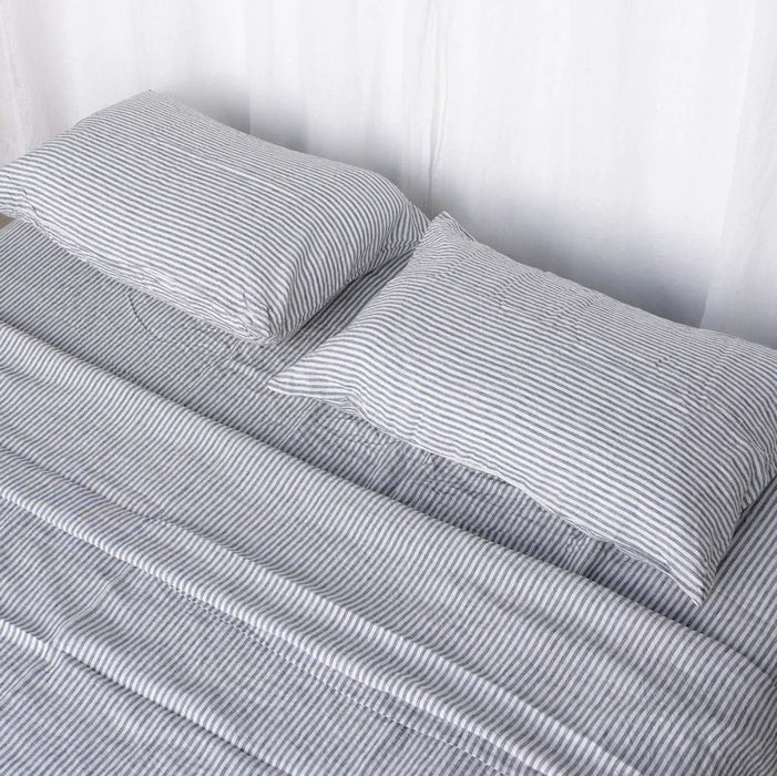 Linen Pillowcase Set - Marine Stripe