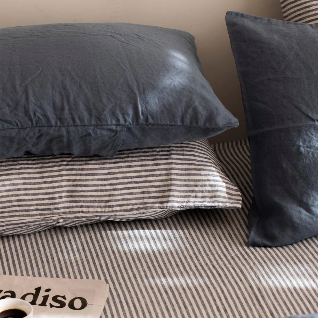 Linen Pillowcase Set - Marine Stripe
