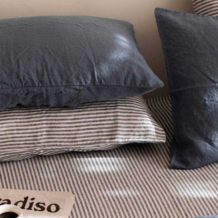 Linen Pillowcase Set - Marine Stripe