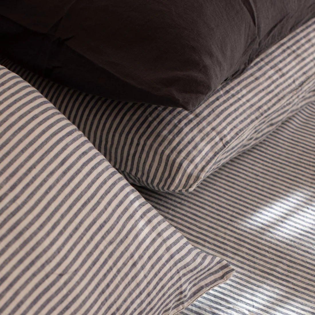 Linen Pillowcase Set - Marine Stripe