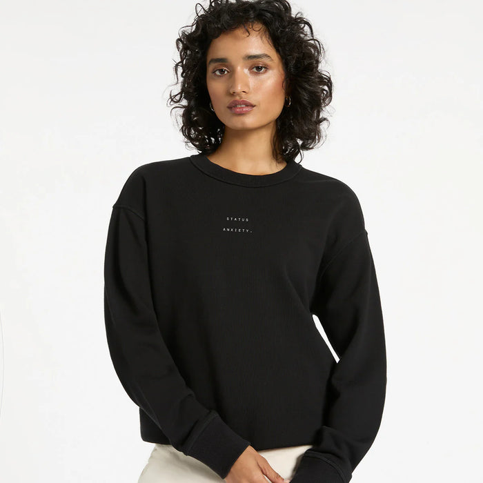 COULD BE NICE WOMEN'S LOGO CREW // BLACK ~ Status Anxiety ~