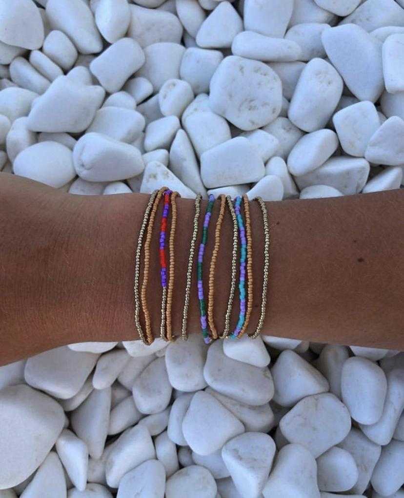 Temple Stones Red, Purple, Gold, Turquoise // Bracelet Stack ~ Temple Stones ~  1848 Collection  