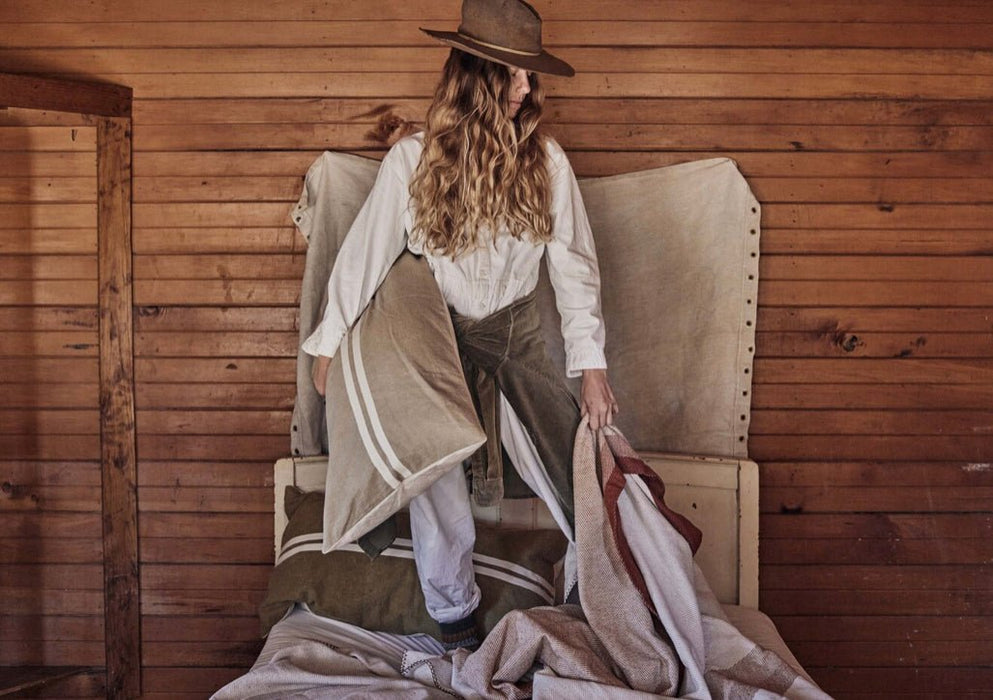 Wanderful Hessian/Wht Cushion Cover ~ Pony Rider ~
