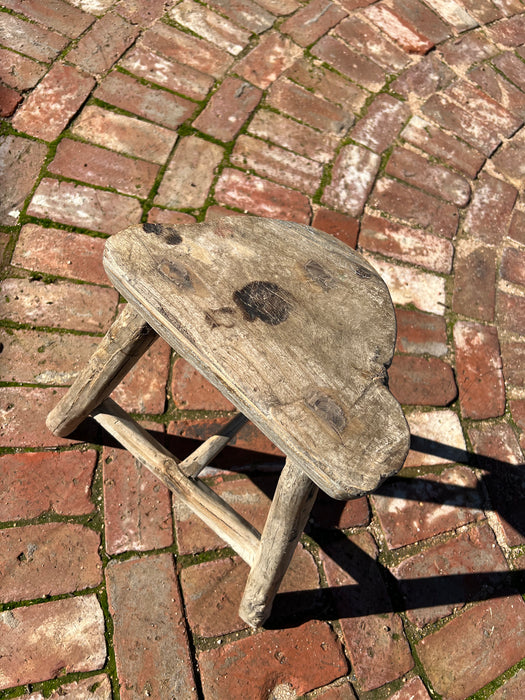 Shanxi 120 Year Antique Wooden LOW STOOL~ ANTIQUE STOOL ~Antique Rustic timber.
