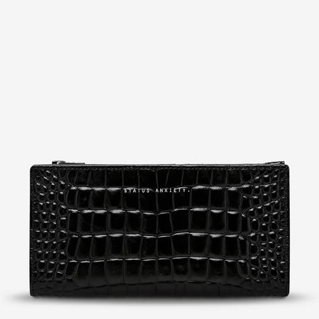 OLD FLAME  Wallet // Black croc embossed  ~ Status Anxiety ~ Black croc embossed